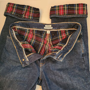 LL Bean Favorite Fit Flannel Lined Jeans Size 6 Reg Straight Gorpcore